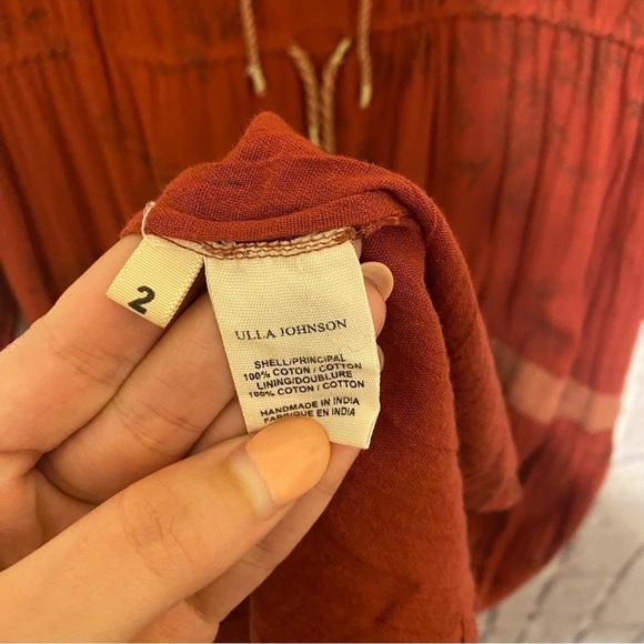 ULLA Johnson Prairie Bohemian Lagenlook Cottagecore Midi Dress 2 - Picture 10 of 11